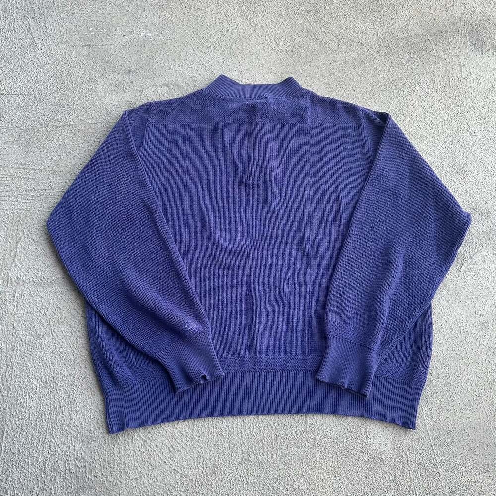 Vintage Lands' End Men's Heavyweight 100% Cotton Henley Fisherman Sweater - Picture 2 of 6